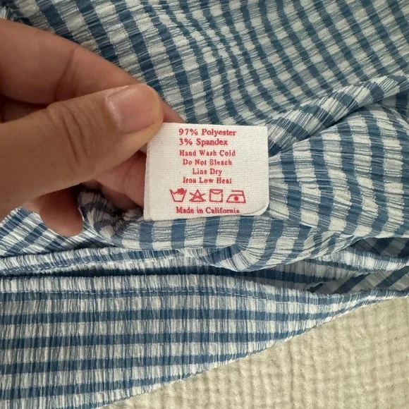 Lisa Says Gah Sisi Blue Gingham Mini Skirt - Picture 6 of 8